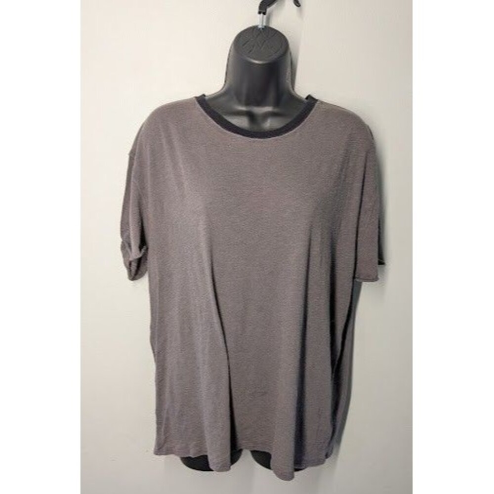 We The Free Clarity Ringer Tee Cotton Blend - Gray/Black - Size XS